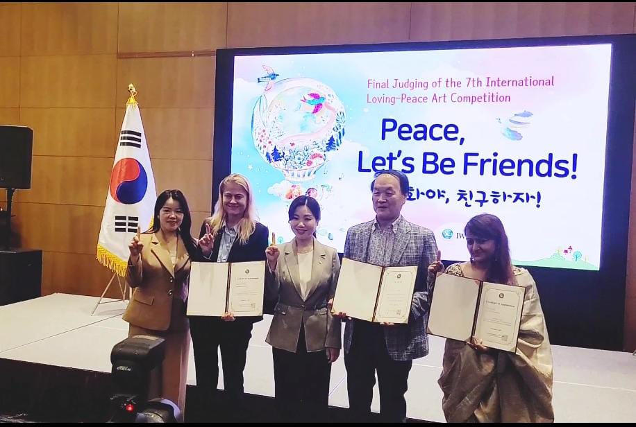 Kolkata artist swati ghosh peace messege in international conference in south korea (3)