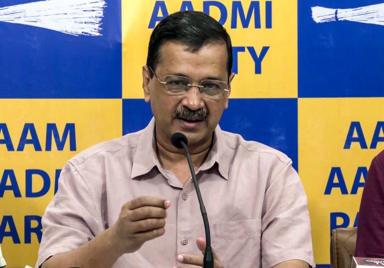 AAP National Convenor Arvind Kejriwal speaks to media during a press conference