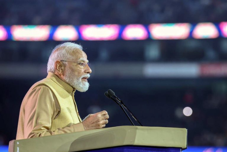 Prime Minister Narendra Modi addresses during a community programme