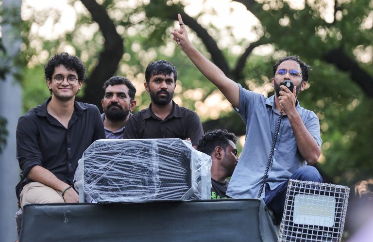 CJP Chief Spokesperson Saurav Das and National Spokesperson Ashutosh Ranka addresses his supporters after the Dharmendra Pradhan resignation