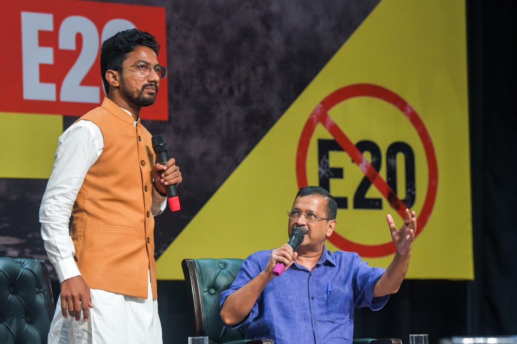AAP National Convenor Arvind Kejriwal at the National Town Hall Against E-20