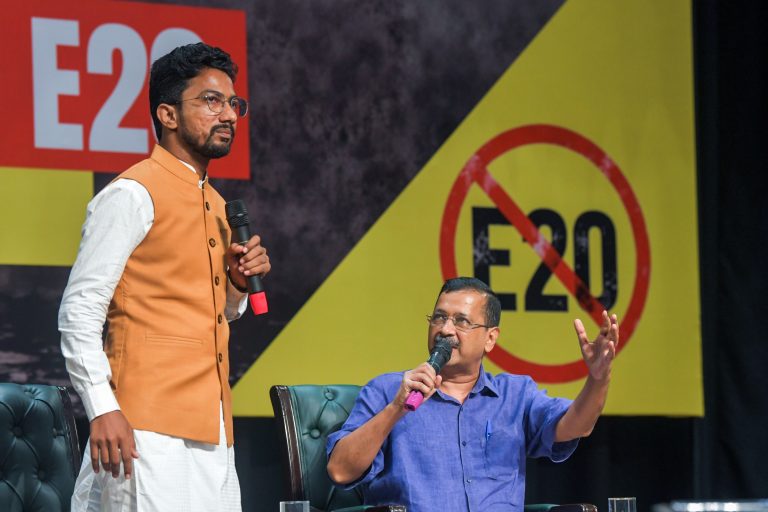 AAP National Convenor Arvind Kejriwal at the National Town Hall Against E-20