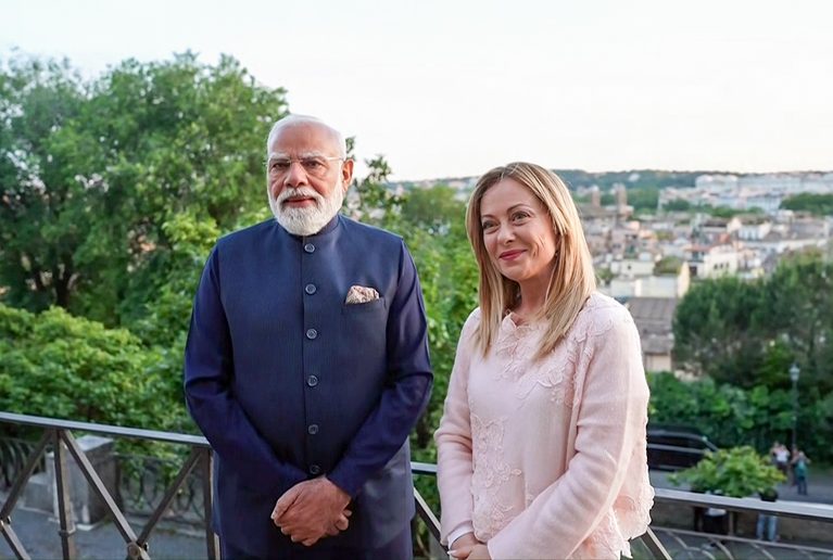 Prime Minister Narendra Modi meets Prime Minister of Italy, Giorgia Meloni