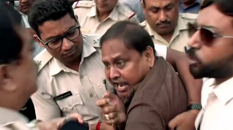 AJUP Chief Humayun Kabir being taken away by Rejinagar Police from his party office